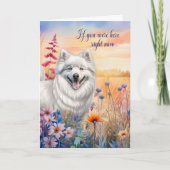 Miss You American Eskimo Hund Wildblume Meadow Karte (Vorderseite)