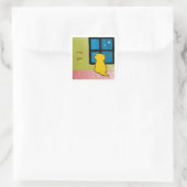 Miss You Baby Cat Square Sticker (Tasche)