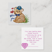 Miss you Bear Mitteilungskarte (Vorne/Hinten)
