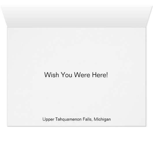 Miss You Card Upper Tahquamenon Falls Michigan (Innenansicht Horizontal (Unten))
