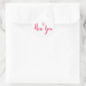 Miss You Classic Round Sticker (Tasche)