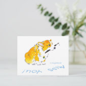 Miss You Corgi Postcard Postkarte (Stehend Vorderseite)