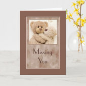 Miss You Cuddle Bears Karte (Gelbe Blume)