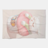 Miss You Cupcake Illustration Geschirrtuch (Horizontal)