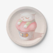 Miss You Cupcake Illustration Pappteller (Vorderseite)