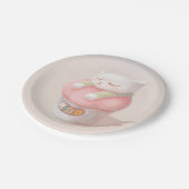 Miss You Cupcake Illustration Pappteller (Schrägansicht)