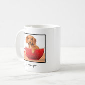 Miss You Dachsund Puppy in Cup Kaffeetasse (Vorderseite Links)
