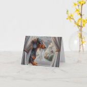 Miss You Dackel Karte (Gelbe Blume)