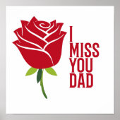 Miss You Daddy I Liebe Sie Vater mit Rote Rose Poster (Vorne)