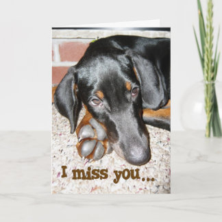 Miss You - Doberman Pinscher Puppy Karte