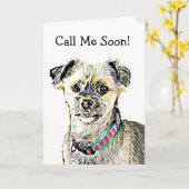 Miss You, Funny Shitzu Dog Card Karte (Gelbe Blume)