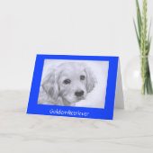 Miss You Golden Retriever Puppy Zeichn Card Karte (Rückseite)