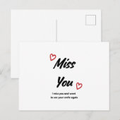 Miss You Greycard Postkarte (Vorne/Hinten)