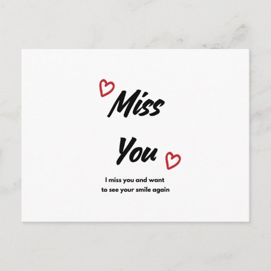 Miss You Greycard Postkarte (Vorderseite)