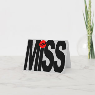 Miss You Heart Card Karte