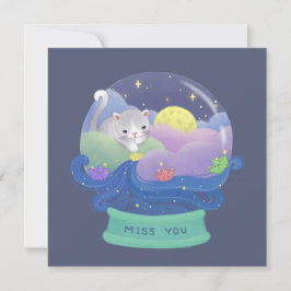 Miss You: Katzen- und Papierboote Einladung