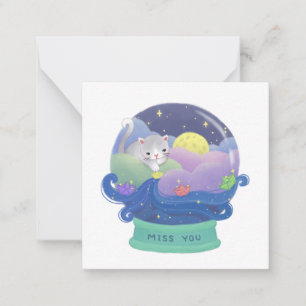 Miss You: Katzen- und Papierboote Mitteilungskarte