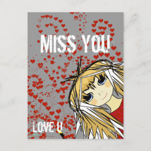 Miss You-Liebe U Valentine Feiertagspostkarte