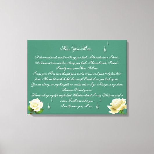 Miss You Mama 24x16 Canvas Print Leinwanddruck (Vorderseite)