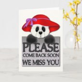 Miss You Panda Karte (Gelbe Blume)