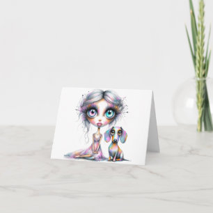 Miss You Pastel Dackel Card Karte