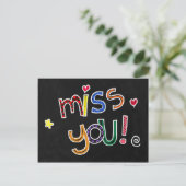 Miss You Postcard - vermisst Postkarte (Stehend Vorderseite)