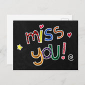 Miss You Postcard - vermisst Postkarte (Vorne/Hinten)