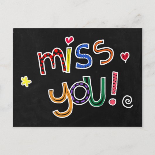 Miss You Postcard - vermisst Postkarte (Vorderseite)