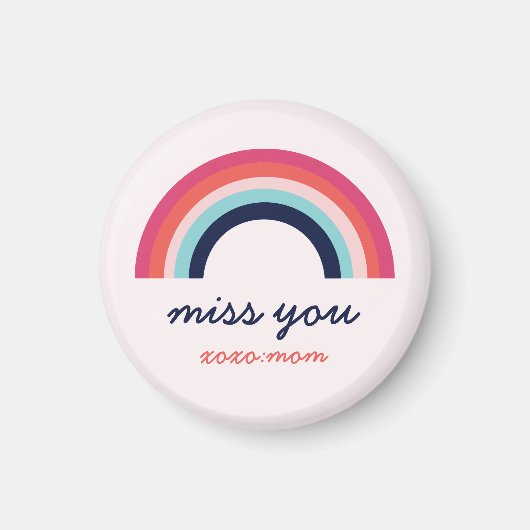 Miss You Rainbow in Pink und Blue Magnet (Vorne)