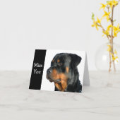 Miss You Rottweiler Hund Grußkarte - Verse Karte (Gelbe Blume)