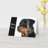 Miss You Rottweiler Hund Grußkarte - Verse Karte (Gelbe Blume)