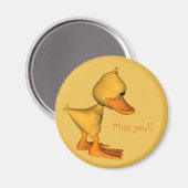 Miss you Sad kleinen Gelben Cartoon Duck Magnet (Vorderseite/Rückseite)