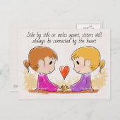 Miss You Sister Niedlich Postcard Postkarte (Vorne/Hinten)