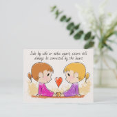 Miss You Sister Niedlich Postcard Postkarte (Stehend Vorderseite)