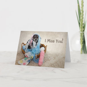MISS YOU SO MUCH - HUMOR - DOG TANGLED IN YARN KARTE