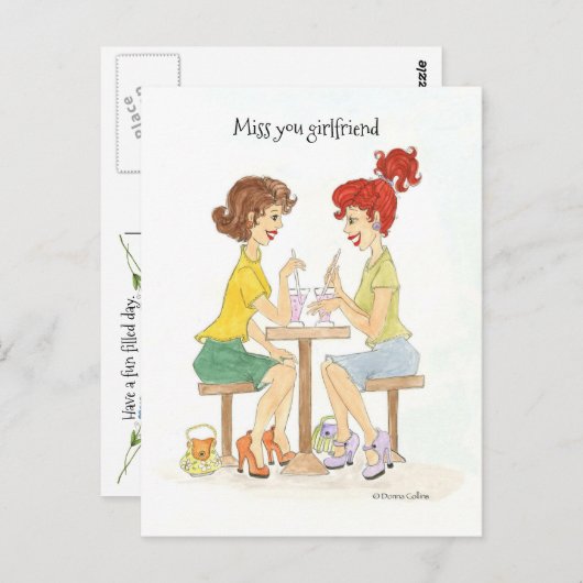 Miss You Soda Girls Postcard Postkarte (Vorne/Hinten)