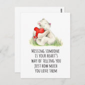 Miss you teddy Bären Zitat Postkarte (Vorne/Hinten)