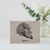 Miss You Zebra Postkarte (Stehend Vorderseite)