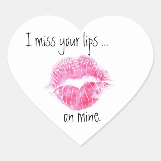 Miss Your Lips Heart Aufkleber (Vorderseite)