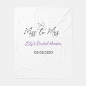 Miss zu Brautparty Name Datum Jahr vor Fleecedecke (Vorderseite)