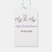 Miss zu Brautparty Name Datum Jahr vor Geschenkanhänger (Rückseite)