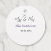 Miss zu Brautparty Name Datum Jahr vor Geschenkanhänger (Rückseite)