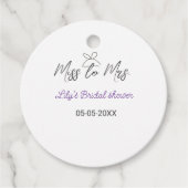 Miss zu Brautparty Name Datum Jahr vor Geschenkanhänger (Vorderseite)