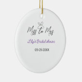 Miss zu Brautparty Name Datum Jahr vor Keramik Ornament (Rechts)