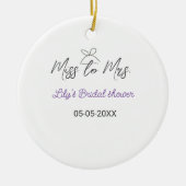 Miss zu Brautparty Name Datum Jahr vor Keramik Ornament (Vorne)