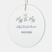Miss zu Brautparty Name Datum Jahr vor Keramik Ornament (Links)