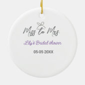 Miss zu Brautparty Name Datum Jahr vor Keramik Ornament (Hinten)