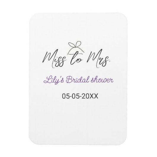 Miss zu Brautparty Name Datum Jahr vor Magnet (Vertikal)