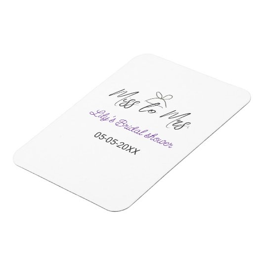 Miss zu Brautparty Name Datum Jahr vor Magnet (Linke Seite)