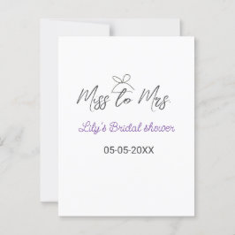 Miss zu Brautparty Name Datum Jahr vor Postkarte